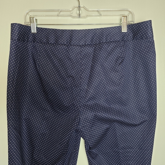 Talbots Women's Petite Navy Polka Dot Straight Leg Cropped Ankle Pant Size 14P - Picture 7 of 10